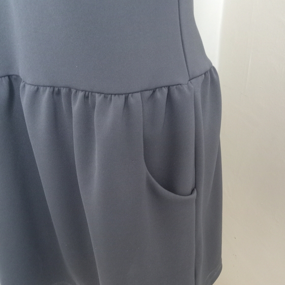 Cynthia Rowley Size 14 Sleeveless Back Zip Pop Over Drop Waist Gray Dress - Picture 5 of 11